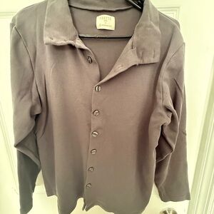 Frette Men's Casual Button Down Shirt in Charcoal